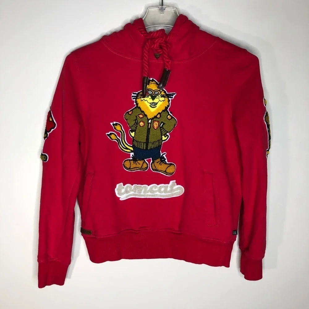 Top Gun ‘An American Icon’ Tomcat By’s Red Pull Over Hoodie SZ M.
